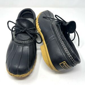 L.L.Bean Rubber Moc Duck Low Profile Boots Black Leather Gum Sole Women’s 9M